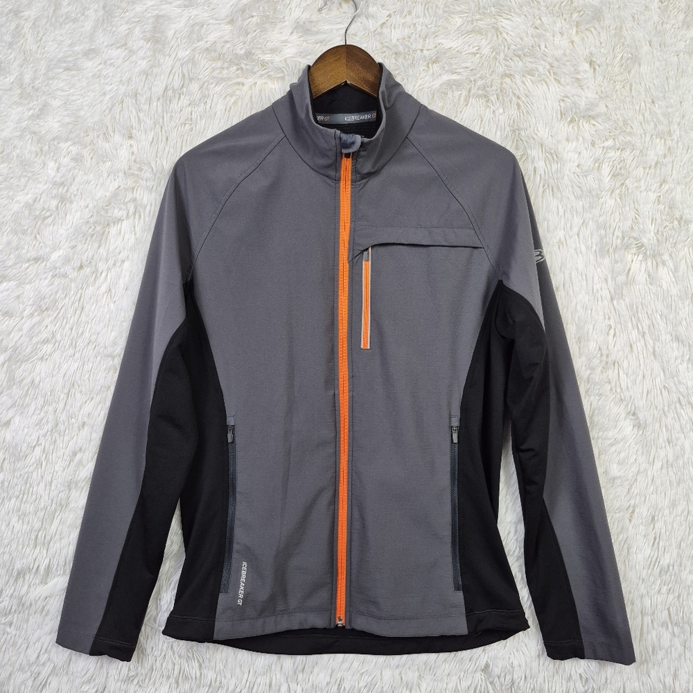 Icebreaker GT Mens S Gray New Zealand Merino Lined Jacket‎ Vented Gorp Outdoor